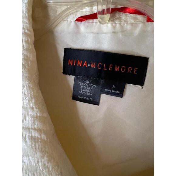 NWT Nina McLemore Off White Textured Button-Front Blazer Size 8 Kyoto USA - Picture 2 of 9
